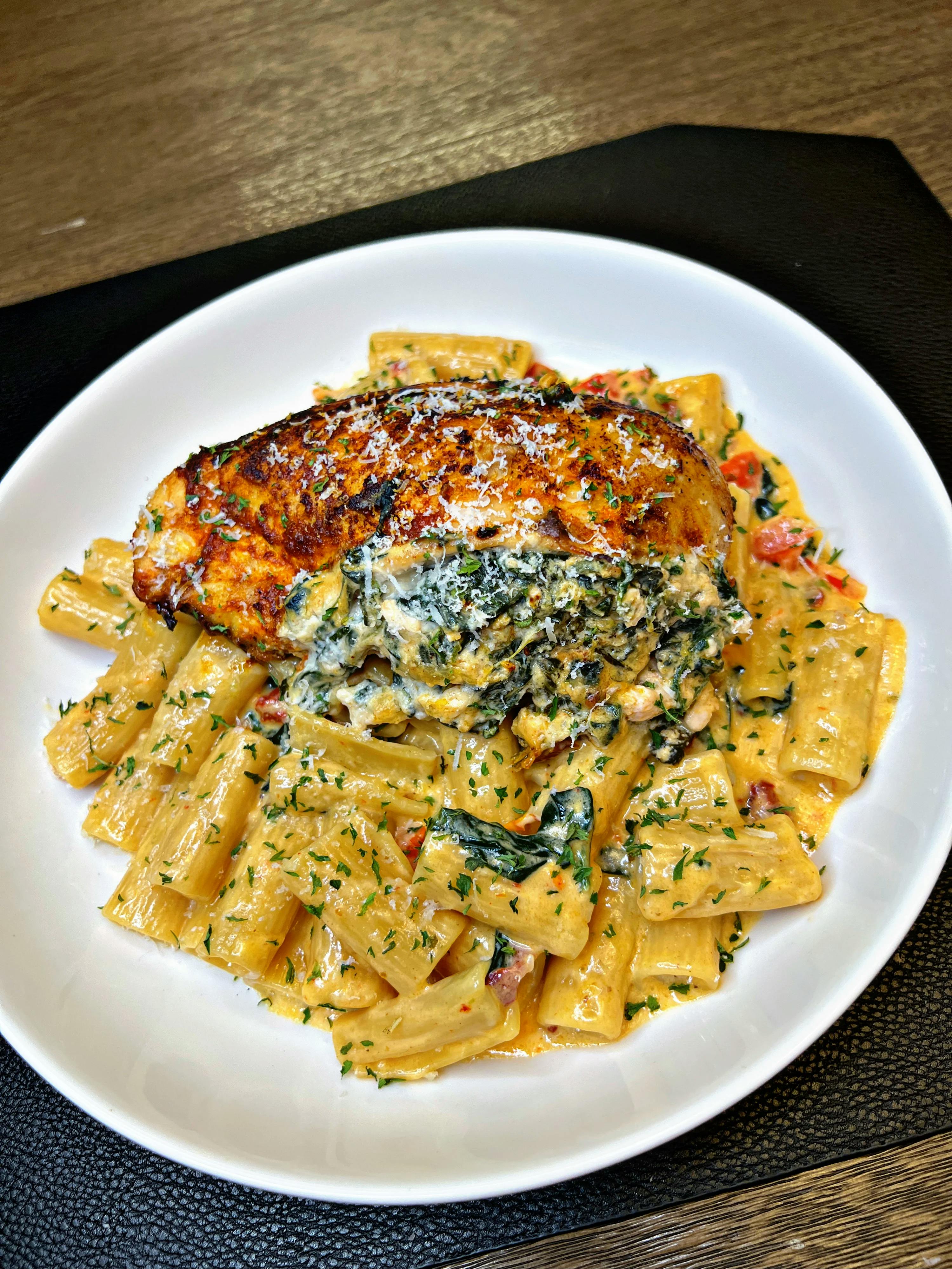 Picture of Stuffed Chicken Tuscan Pasta