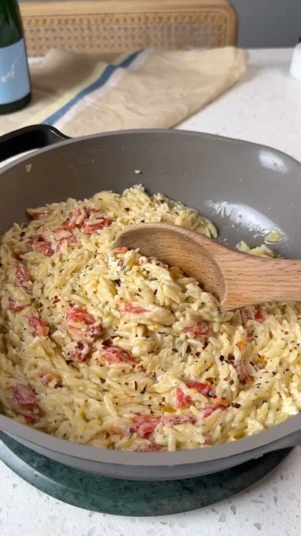 Picture for One Pot Boursin Orzo with Roasted Red Peppers