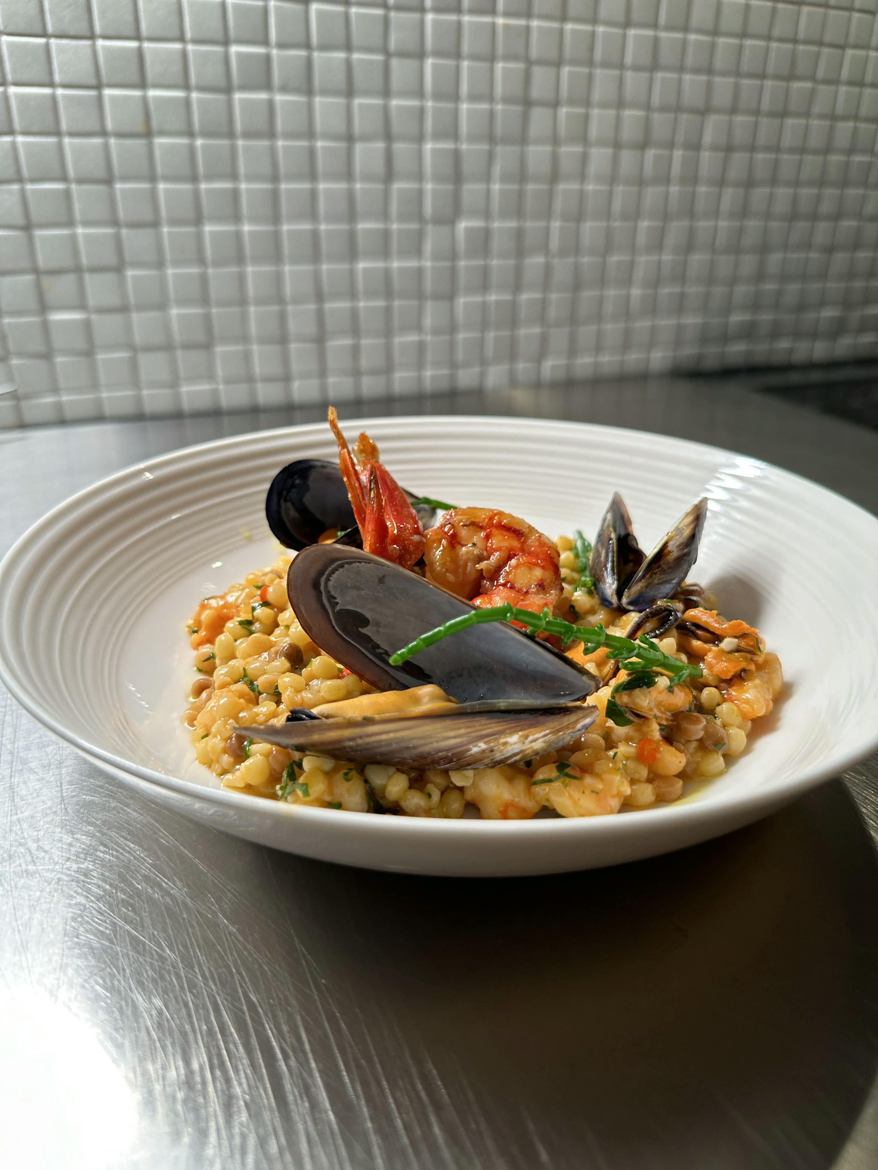 Picture for Seafood Fregola and Mussel Pasta with Carabinero Prawns